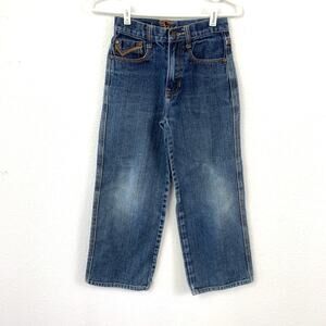FUBU The Collection Boys Size 10 Blue Denim Jeans Cotton Blend Straight Leg